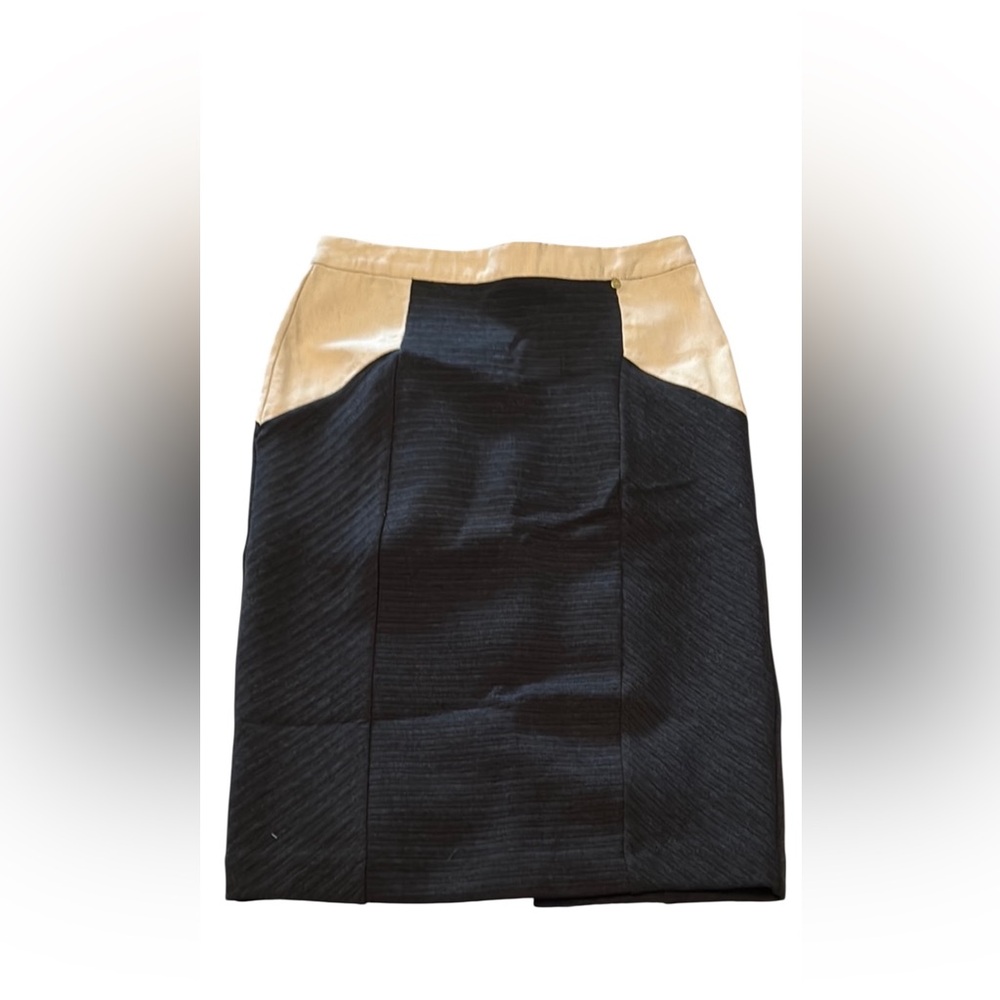 Elegant Black and Cream Pencil Skirt